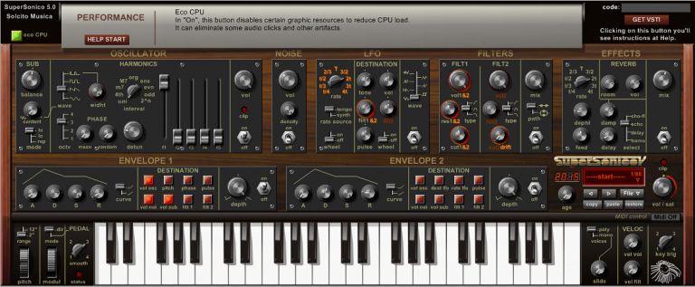 SuperSonico 5.0 - Virtual Analogue Synth with Harmonics Generator for Windows VST